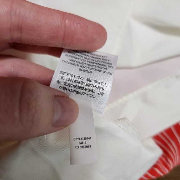 J Crew Dress Womens S Red Orange Floral Ruffle Flutter Sleeveless Keyhole Sun - Picture 10 of 12